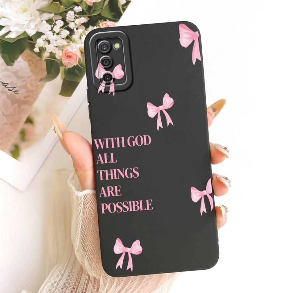 For Samsung Galaxy A03s Cute Cat Flower Cartoon Phone Case For Samsung A03S SM-A037G Shockproof Soft Silicone Covers Bumpers