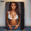 Marken-Metall-Wanddekoration 20x30 cm - Sexy Spitzen-Cowgirl-Porträt-Eisenblechschild, Lebendige Farbe, Einfach aufzuhängen für Schlafzimmer, Heimkino