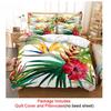 Quilt Duvet Cover Bedding Set Pillowcase Linens Green Plant 3D Queen King Size Double Bed Full Single 220x240 200x200 Bedroom