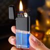 Retro Classic Transparent Gas Warehouse Lighter Grinding Wheel Open Flame Trendy Men's Gift Cigarette Accessories