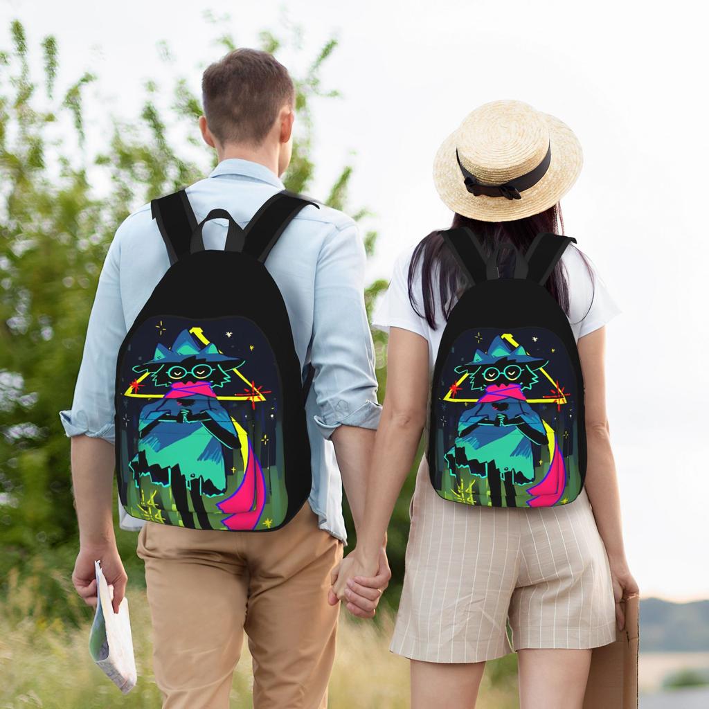 Deltarunes Ralsei Fashion Backpack Outdoor Student Business Role-Playing Daypack for Men Women College Canvas Bags