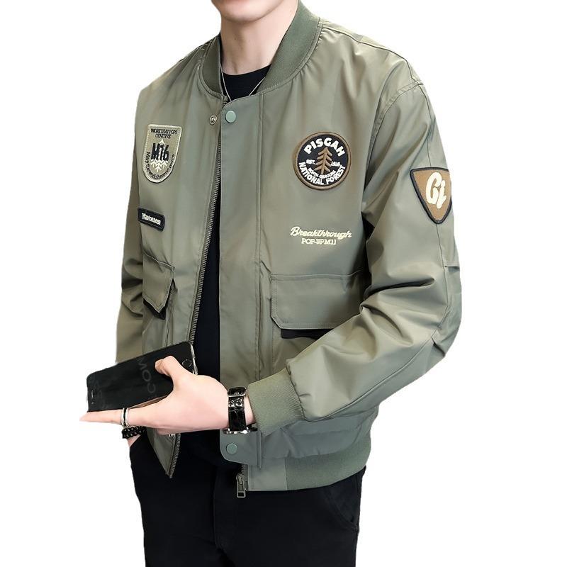 Bomber jacket men's new trendy American retro casual youth jacket spring and autumn loose baseball uniform men's clothing