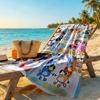 Bluey Customize Text Beach Towel Super Soft Microfiber Quickdry Fabric