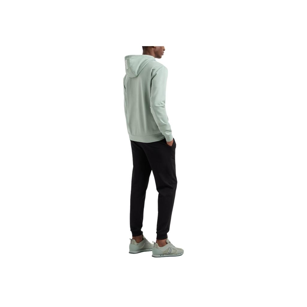 Emporio Armani EA7 Logo Print Zip Cotton Sports Hoodie Set Men hoodies Green 8NPV63-PJVRZ-M7003