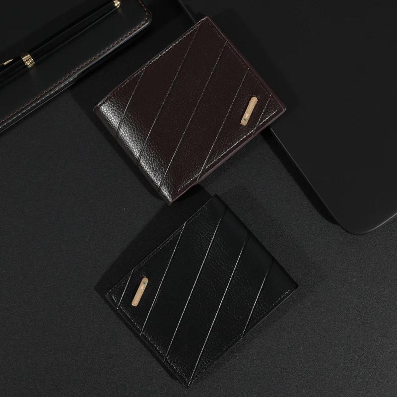Herren Klassische Neue PU Leder Geldbörse - Mehrere Kartenfächer, Business-Stil, Nicht geflochten, Einfarbig, Ideales Geschenk für Männer