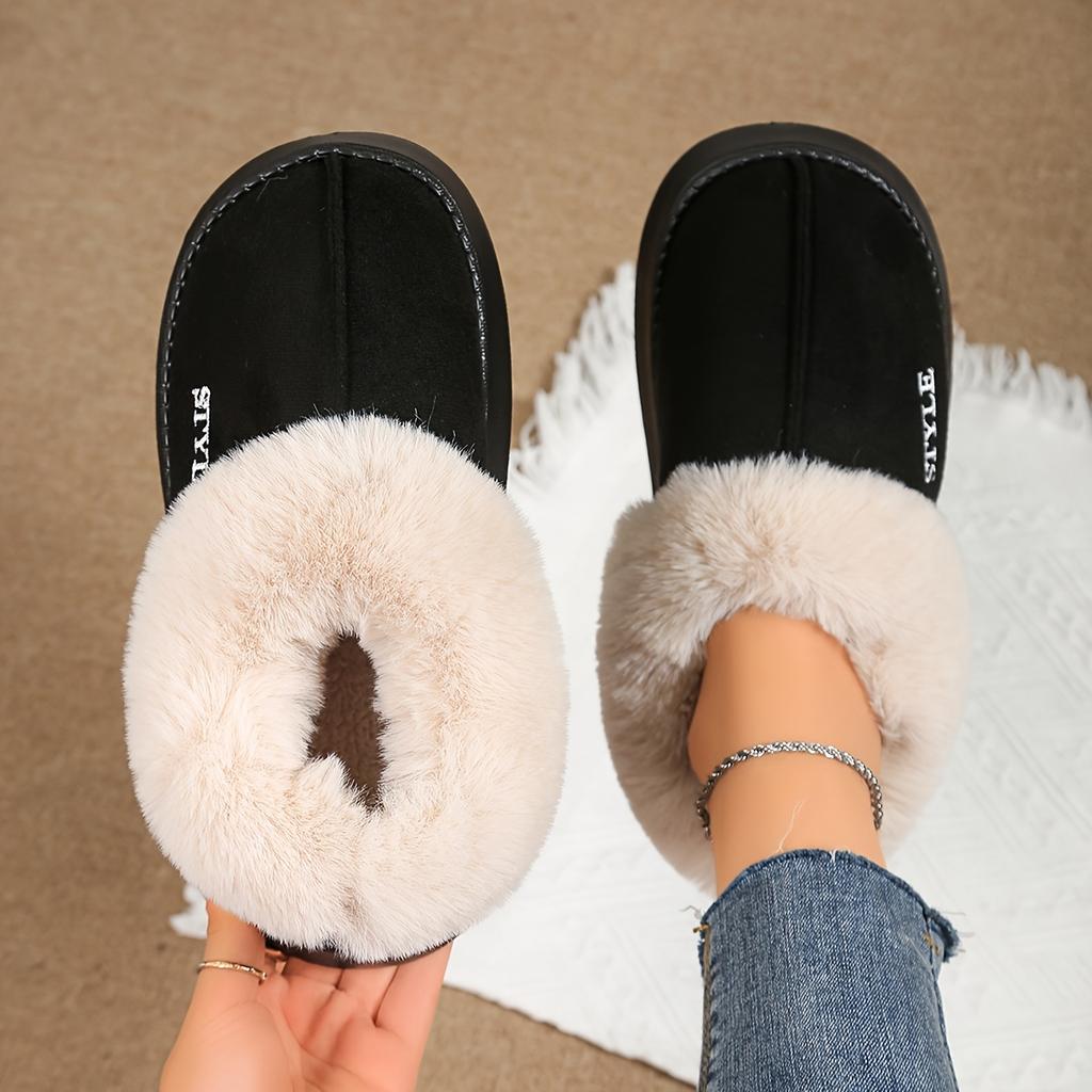 Men's and Women's Suede Like Warm Cotton Shoes, Comfortable, Warm, Non Slip, Indoor and Outdoor Fuzzy Slippers, Short Boots, Cotton Shoes