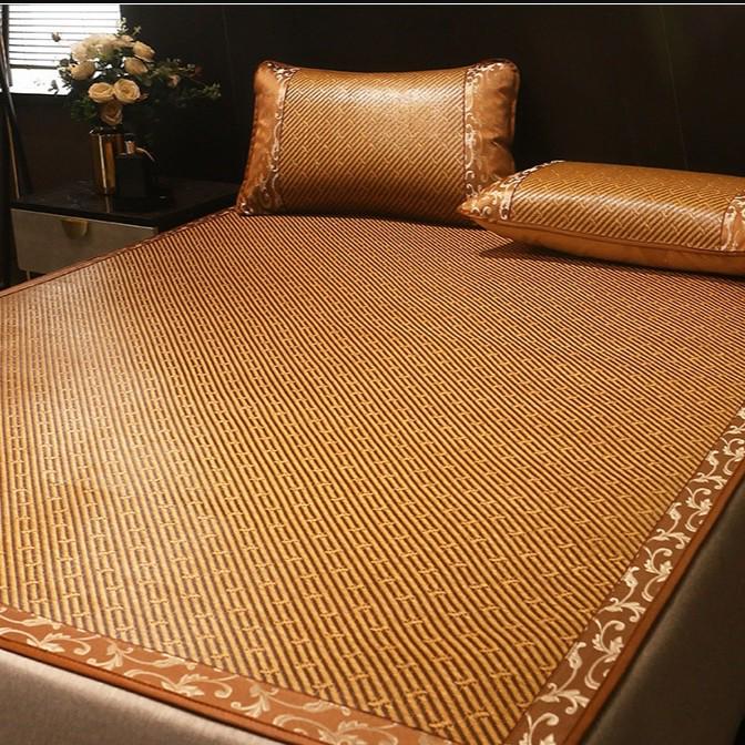 2026 Cooling Rattan Ice Silk Mat Set for Double Bed - Foldable 3-Piece Summer Air Conditioning Mat