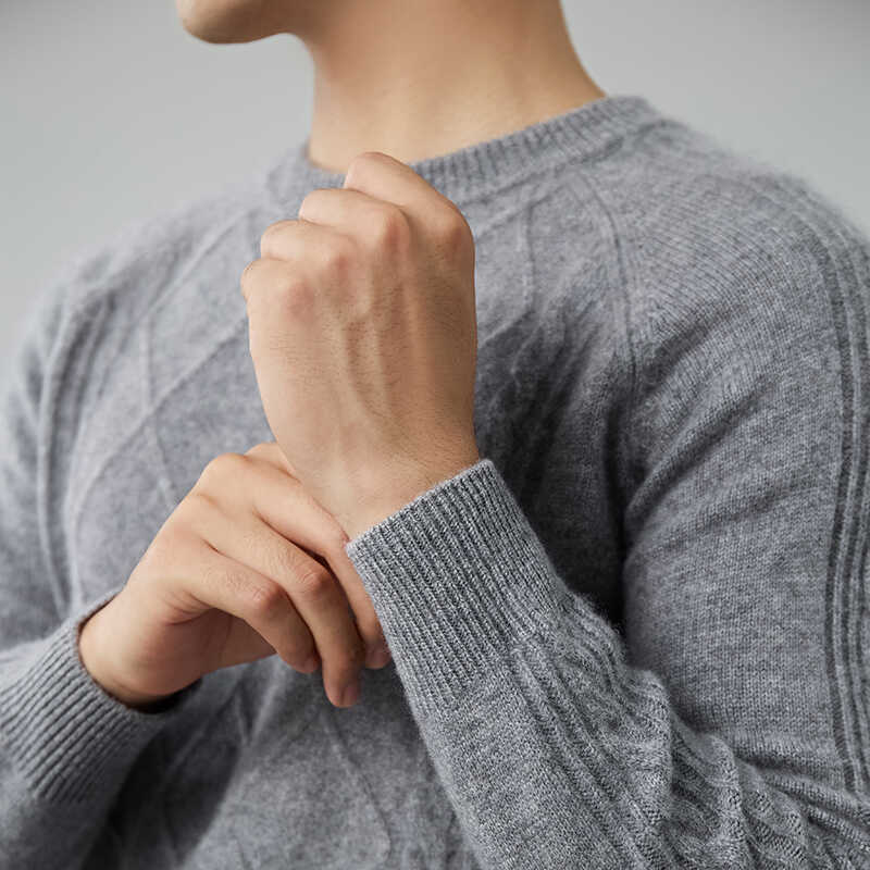 2025 winter new cashmere sweater round neck thickened pullover sweater fashion wool knitted sweater