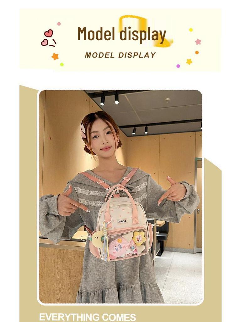Transparent Star Backpack - Cute Cartoon Ita Bag for Women & Girls, Mini Schoolbag, Lightweight & Stylish for Travel and Outings