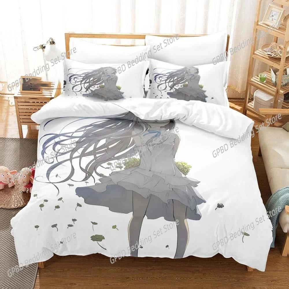 Anime Anohana Honma Meiko Beding Set Bedrom Soft Modern Bedspreads Comefortable Children Kids Soft Duvet Cover Comfortable Quilt Cover And Pilowcase