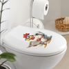 Cartoon Funny Reading Rooster Toilet Seat Sticker Bathroom Decor Humorous Removable Waterproof Decal