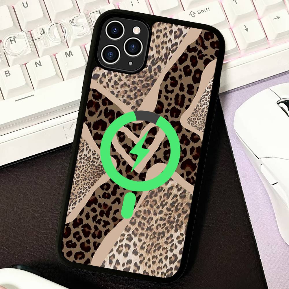 

Leopard Cheetah Print Phone Case For IPhone 17 16 Pro Max 15 14 Plus 11 13 12 Shockproof Magnetic For Magsafe Cover iPhone 12 pro