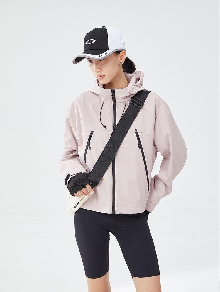 Dupont Damen Three-Proof wasserdichte, atmungsaktive Windjacke zum Radfahren und Wandern – kurz, locker, leicht zum Bergsteigen