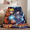 Naruto Artistic Print Flannel Blanket, Cute Cartoon Pattern for Sofa and Bed, Cozy Home Textile Travel Rug_LIAN