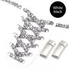 1 Pair Flat Shoe Laces Magnetic Metal Lock Elastic Shoelaces Colour Precision Compilation Lazy Shoelace For Sneakers Shoestring