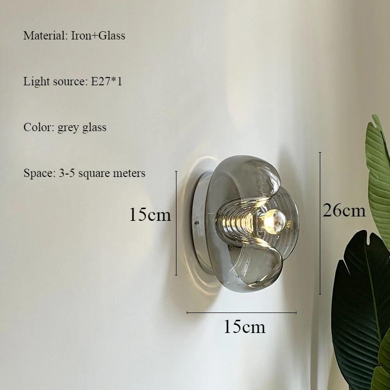 German Designer Stained Glass Restaurant Wall Light Nordic Minimalism Home Decoration Bedside Study Aisle Balcony LED Wall Lamp