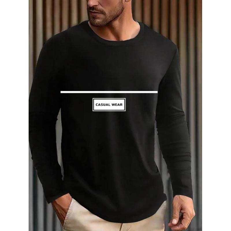 

Футболка с длинным рукавом, Легкий полиэстер-хлопок, Однотонная бирюзовая, Универсальный наряд для работы и отдыха XXL