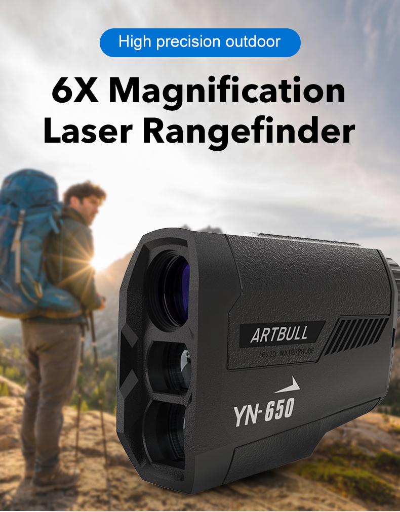 ARTBULL Golf Laser Rangefinder 650m Telescope with Flag-Lock Slope Pin Distance Meter Outdoor Hunting Monocular