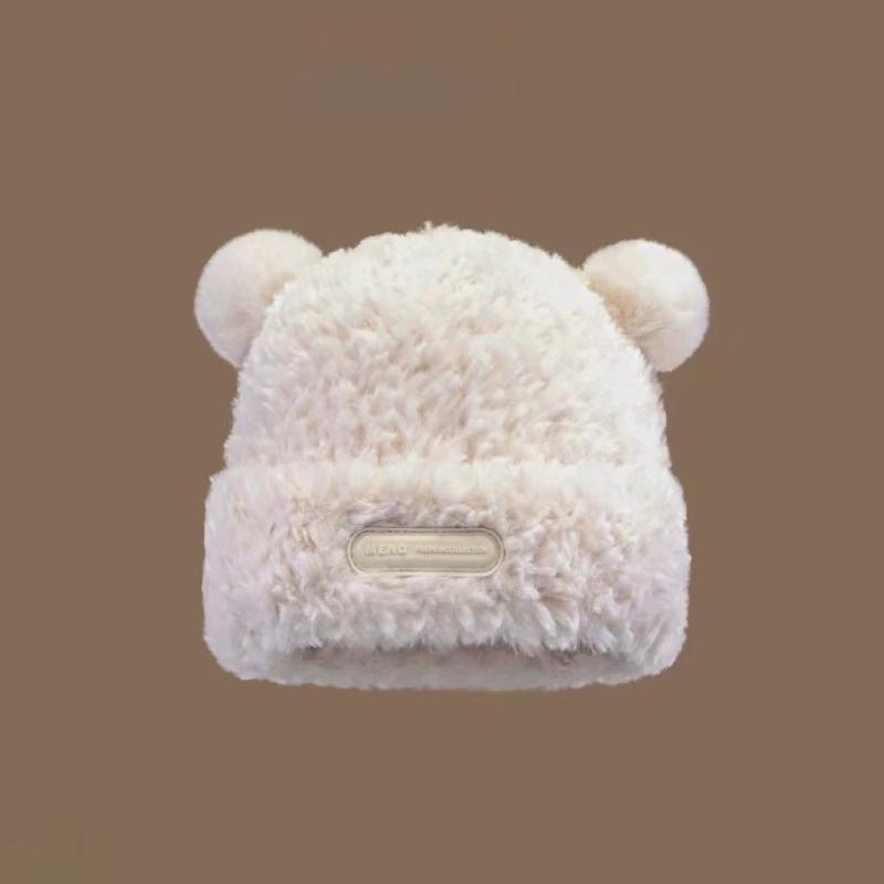 Adult Children Furry Ears Winter Hat Bear Hat New Year Winter Headwear