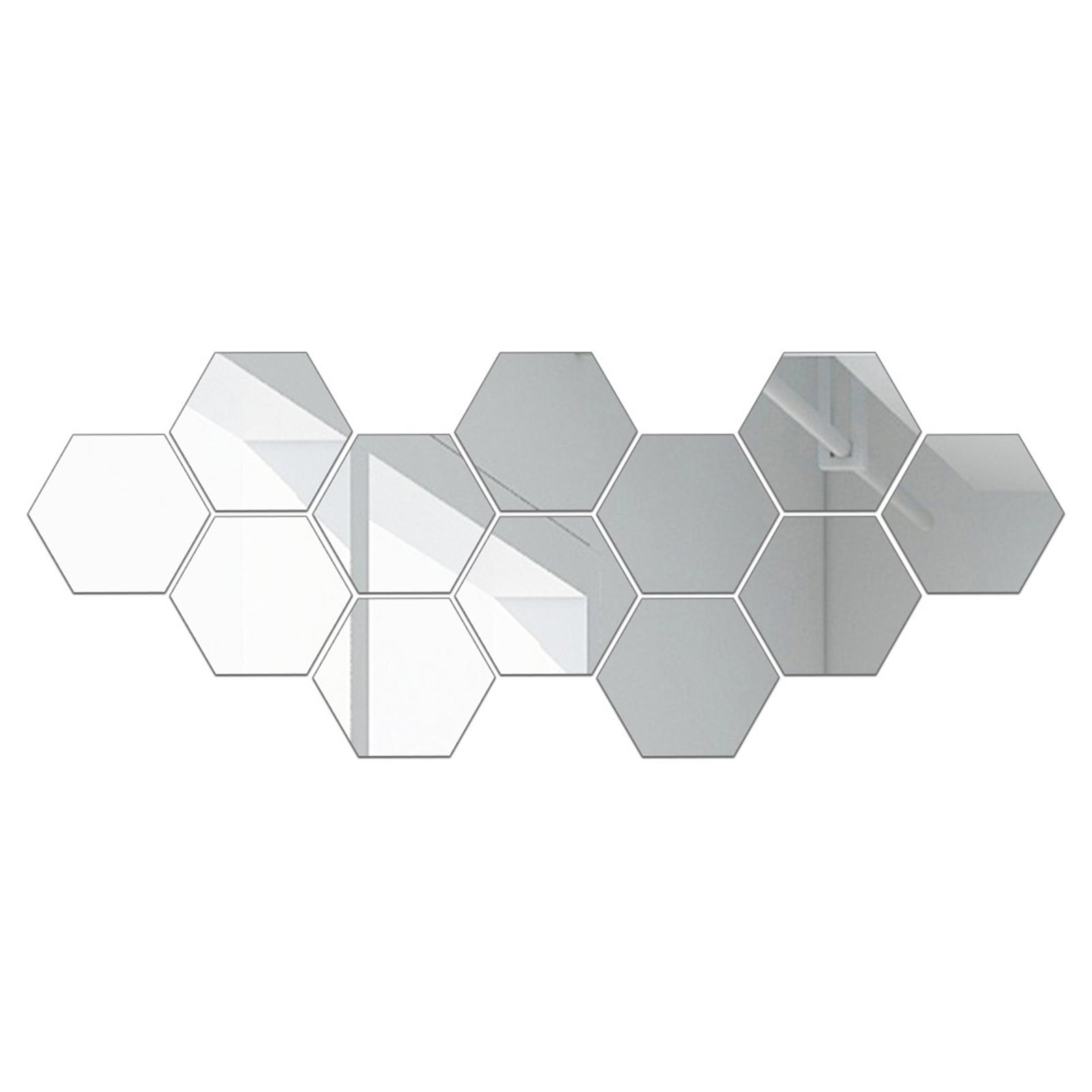 

12pcs 3D Wall Stickers Hexagon Easy to Paste Wall Sticker Decal DIY Decor Art Suitable for Dining Room Bedroom