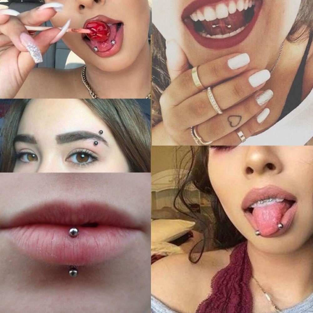 Lip Ring Fake Labret Piercing Barbell Lip Clip Cuff Non-piercing Eyebrow nail Zirconia Lip Clip