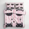 Cartoon Cat Butterfly Single Duvet Cover Se, Cute Kitten Kids Bedding Set Bedroom Decor, Super Soft Microfiber Quilt Cover Set