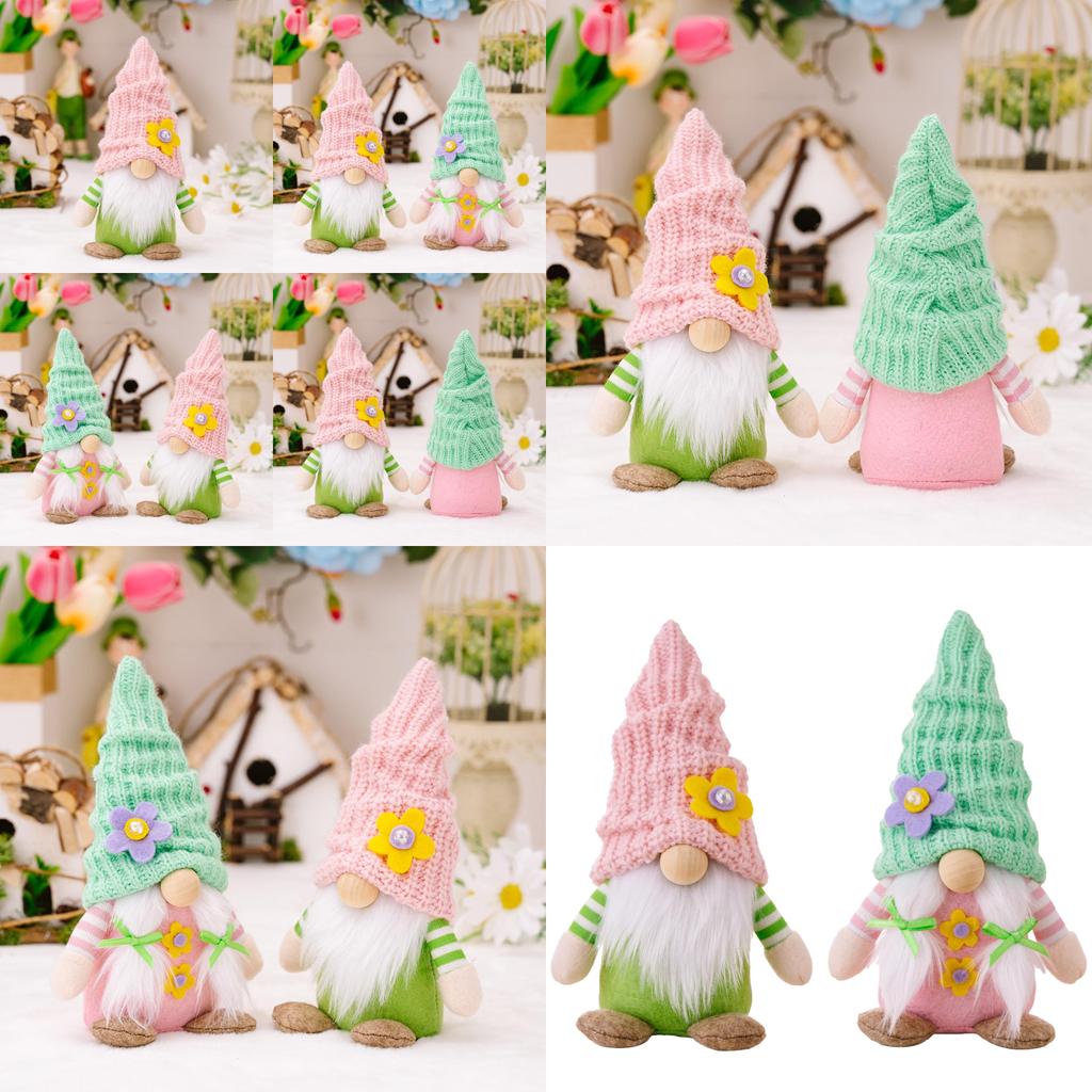 Charmig Vår Tomte Gosedjursdocka Med Mjuk Stickad Mössa För Festlig Heminredning