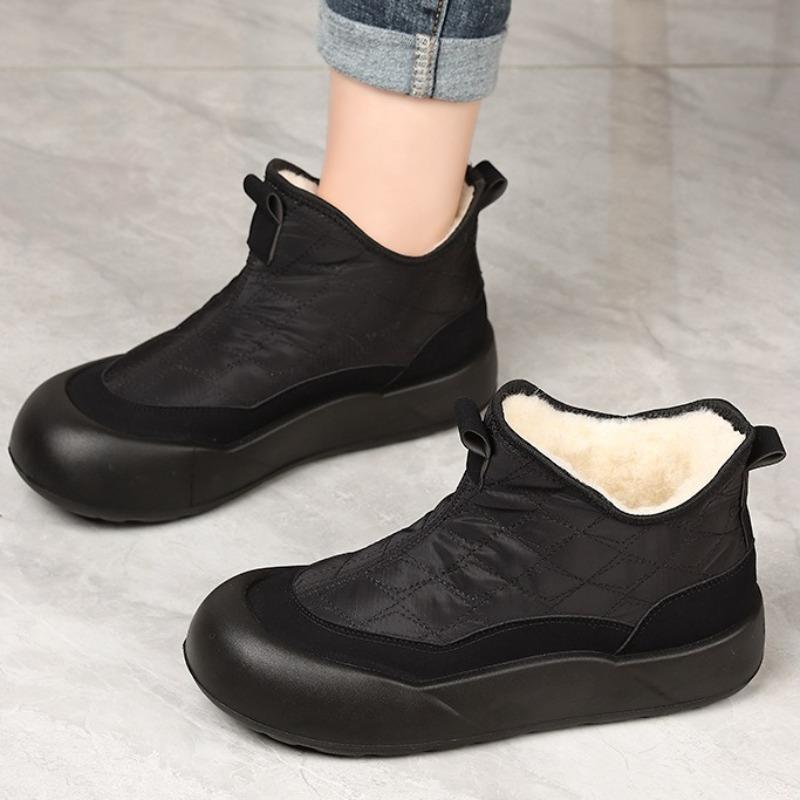Chunky Platform Women Winter Boots Waterproof Down Cloth Soft Bottom Keep Warm Fur  Cold Resistant Female Casual Cotton Shoes