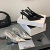 Elegant 2025 Black High-End Women's Pointed Toe High Heel Sandals
