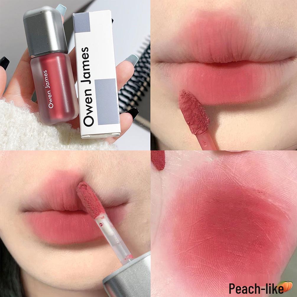 Owen James Little Silver Velvet Matte Lip Glaze - Long-lasting Whitening Lipstick for Students