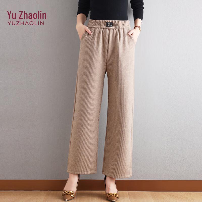 

YUZHAOLIN Women s Autumn Elastic High-Waist Wide-Leg Pants for Middle-Aged & Elderly 5XL