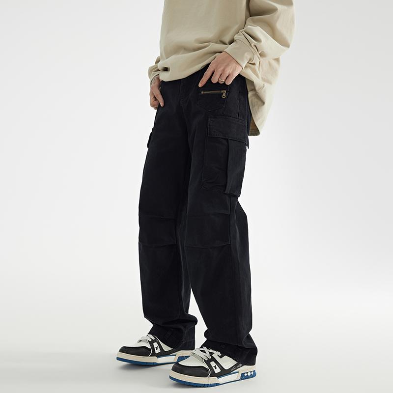 American high street tooling pants men's spring new multi-pocket straight-leg pants ins trendy brand handsome loose casual pants