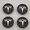 ANC1 4pcs 56mm Black Silver Car Wheel Center Caps Rims Hub Cover Logo For Tesla Model 3 Y X S Hubcaps Auto Accessories