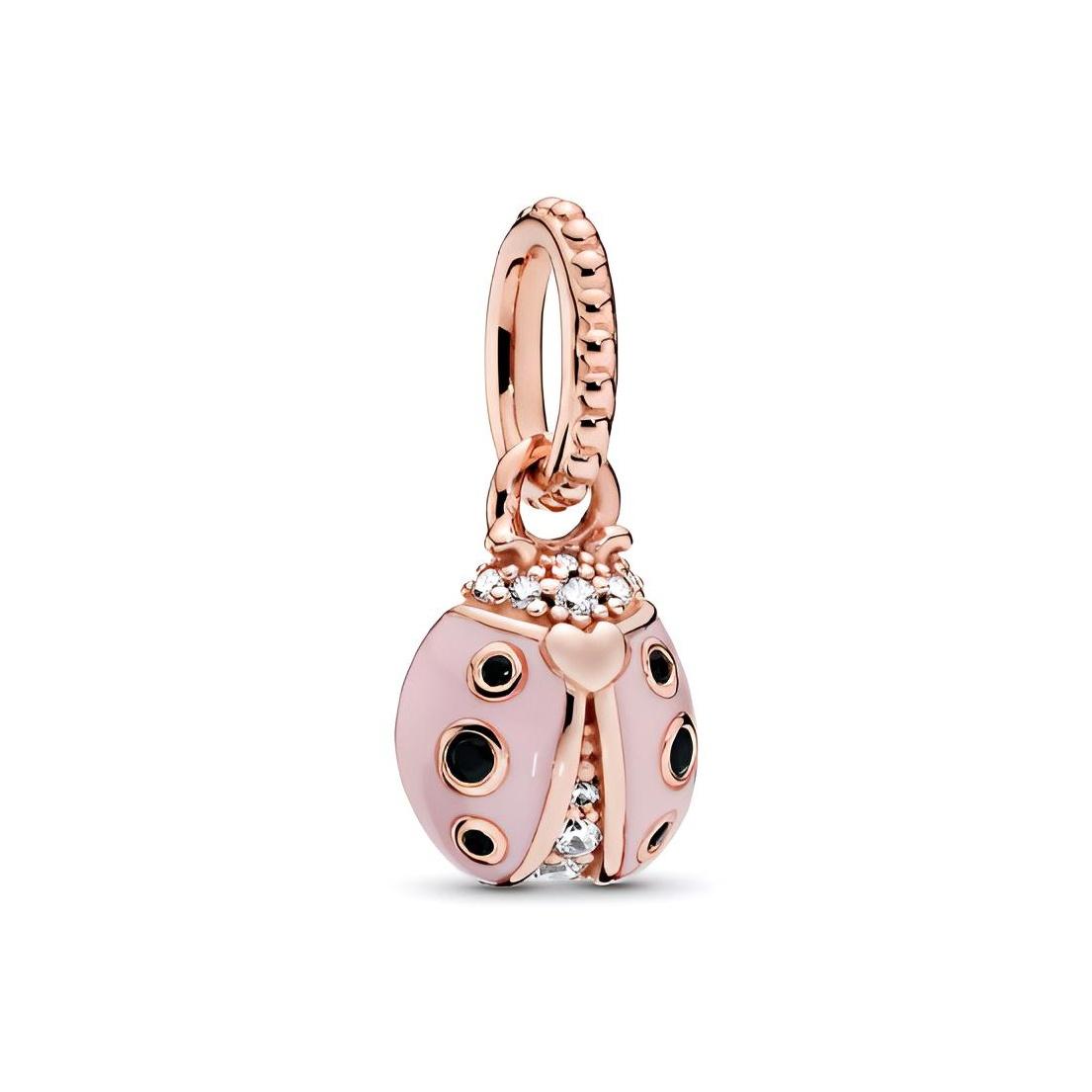 Pandora Lucky Pink Ladybug Pendant Unisex Jewelry 387909EN160 Pink/Rose Gold