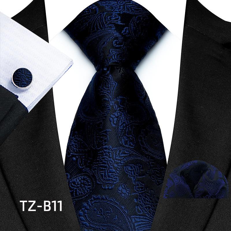 Pattern Men'S Wedding Suit Tie Pocket Towel Cuff Set