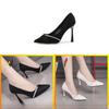 High Heels For Women With Sharp Toe Slipon Elegant Pu Dress Footwear For Office And Spring