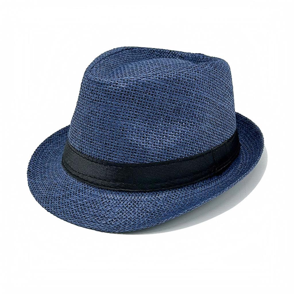 Ανδρικό Ψάθινο Καπέλο Fedora για τον Ήλιο το Καλοκαίρι Φαρδύ