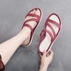 Summer Solid Color Hollow Out Seaside Flat Bottom Casual Women's Breathable Beach Slippers