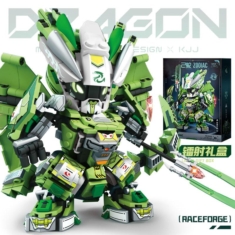 2 v 1 Superhrdina Mecha Stavební kostky Transformující Robot Had Zvíře Kostky DIY Sestavitelná figurka Dětský Narozeninový Vánoční dárek