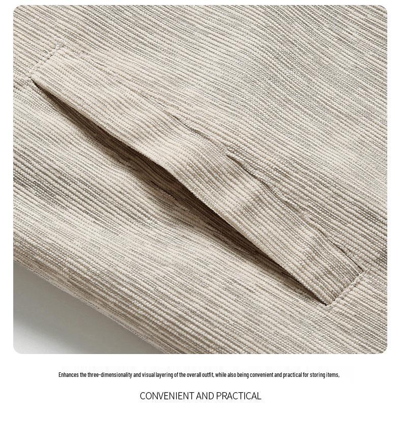 2024 Autumn Men's Fashion Lapel Corduroy Jacket - Trendy Casual Short Workwear