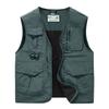 Men Outdoor Multi Pockets Photography Sleeveless Jacket Cargo Vests Summer Thin Mesh Breathable Waistcoats Male Casual Vests