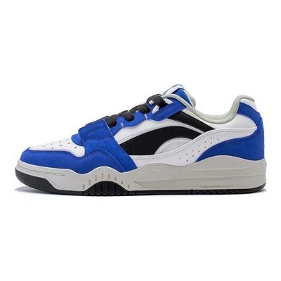 Li Ning Mondweiß Bequeme Vielseitige Rutschfeste Abriebfeste Low-Top Skate Schuhe Unisex Sneaker Blau AGCS427-18