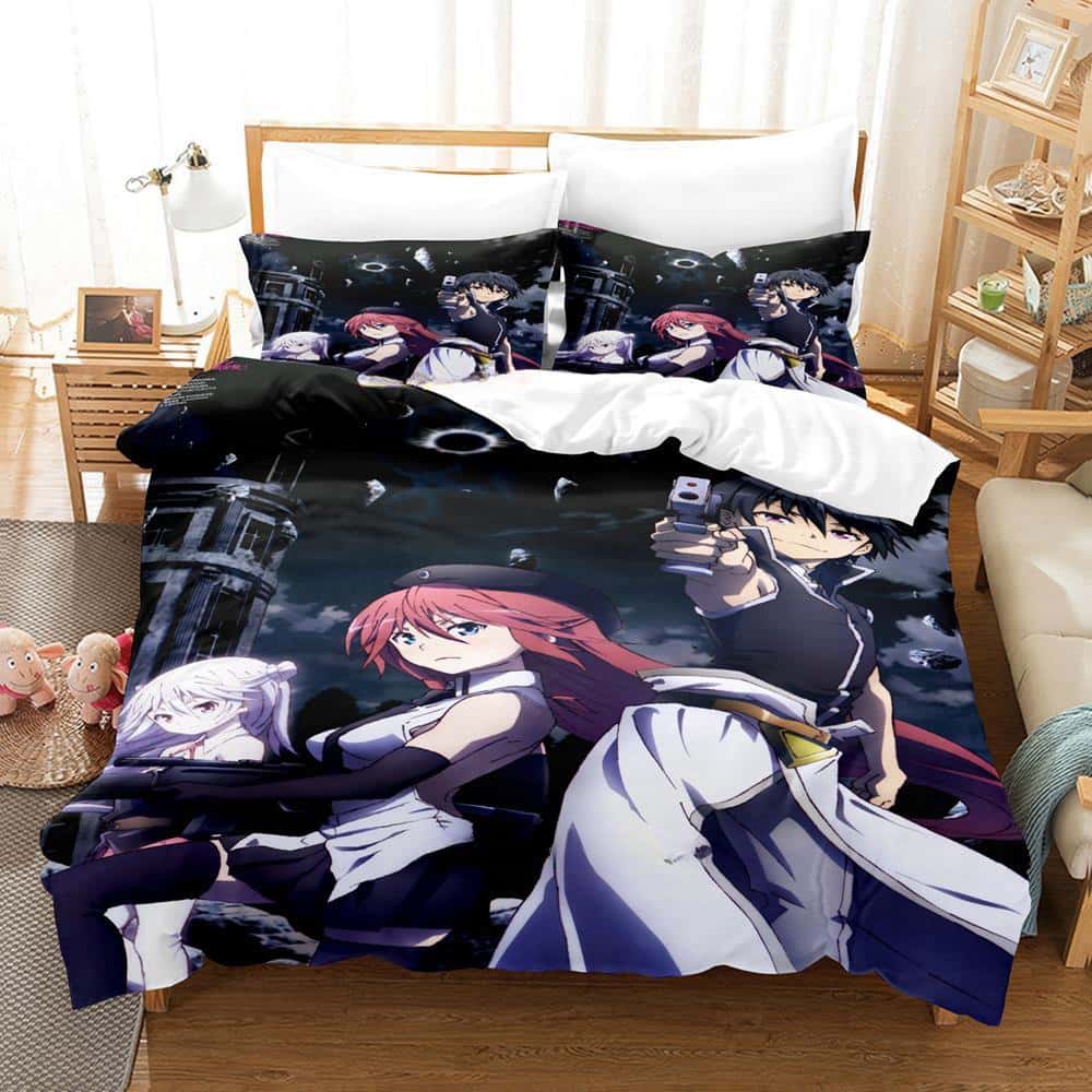 Kawaii Anime Lilith Asami Trinity Seven Bedding Set Single Twin Full Queen King Size Bed Set Adult Kid Bedroom Duvet Cover Sets
