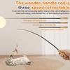 Cat Teaser Wand Toys Interactive Cat Feather Toy with 2 Birds and 3 Feather Refills Retractable Pole for Pet Lovers