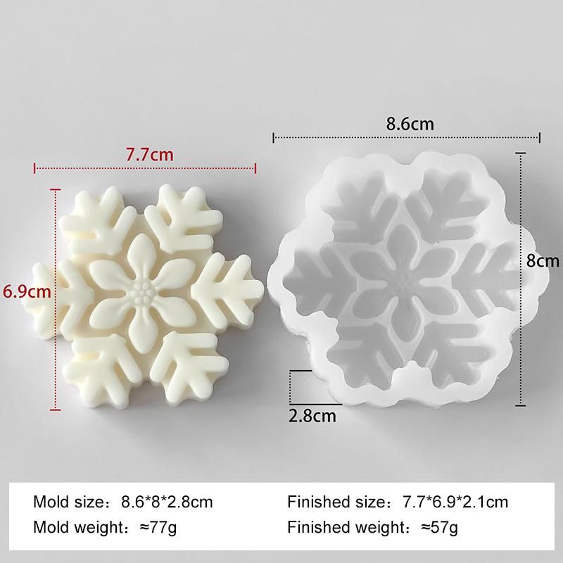 1 Stück Mousse-Kuchen Schneeflocken Silikonform Keks Süßigkeiten Schokolade Backform DIY handgemachte Aromatherapie Kerzen Seifenform