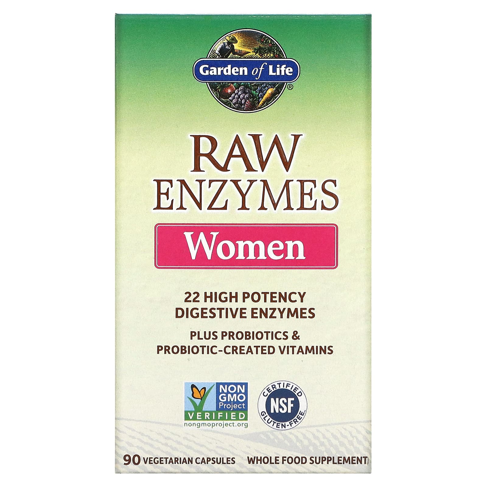 

Garden of Life, RAW enzyme, for women, 90 veggie capsules