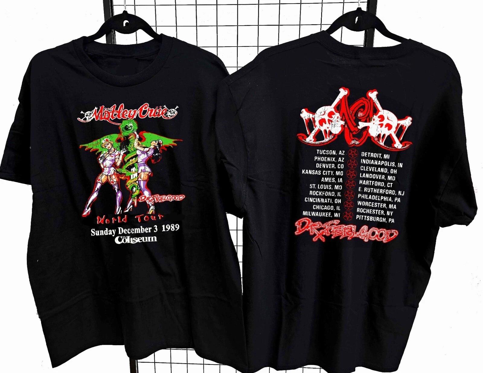 Motley Crue 1989 Dr Feel Good Tour, Coliseum Richfield, OH Concert T -Shirt 2XL