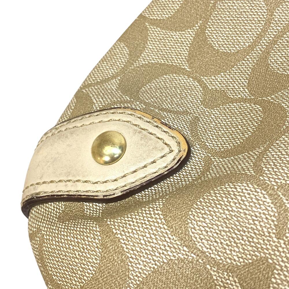 Coach F13193 Signature Canvas Shoulder Bag Beige Canvas Women Used