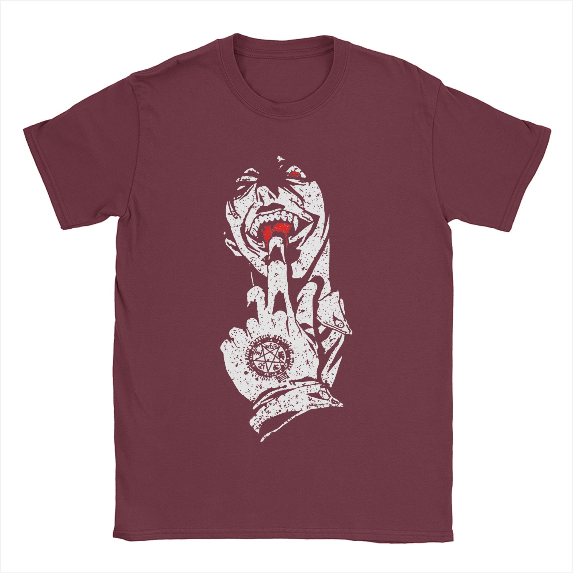

Футболка Alucard для мужчин и женщин Футболки с принтом Hellsing Anime Хлопковая одежда XXXXXL бордовый