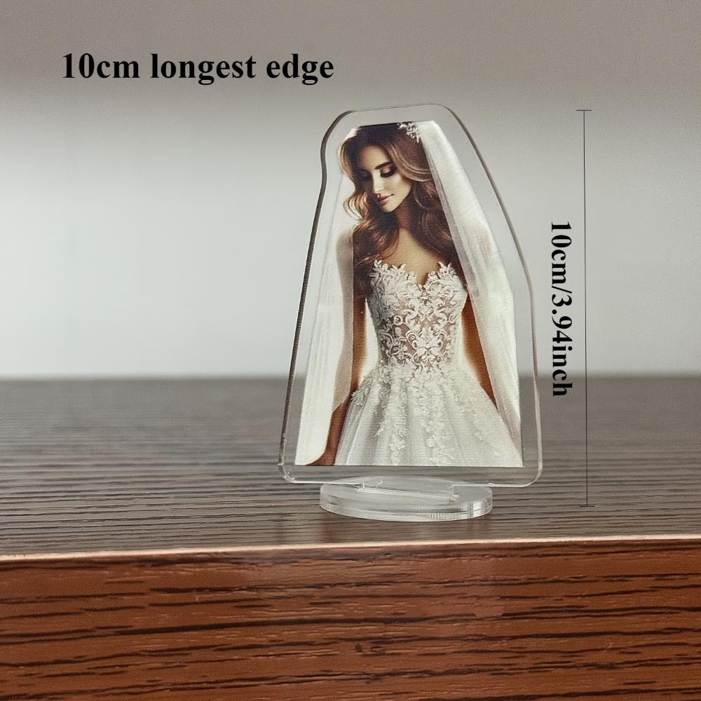 

Индивидуальные плоские акриловые фото-украшения 2D, двусторонняя персональная коллекция, для настольного убранства в помещении и на улице, украшения для дома, подарки 10cm